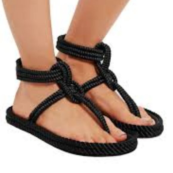 Isabel Marant Leslie Rope Sandals Black Size 36/ 6 - Picture 1 of 4